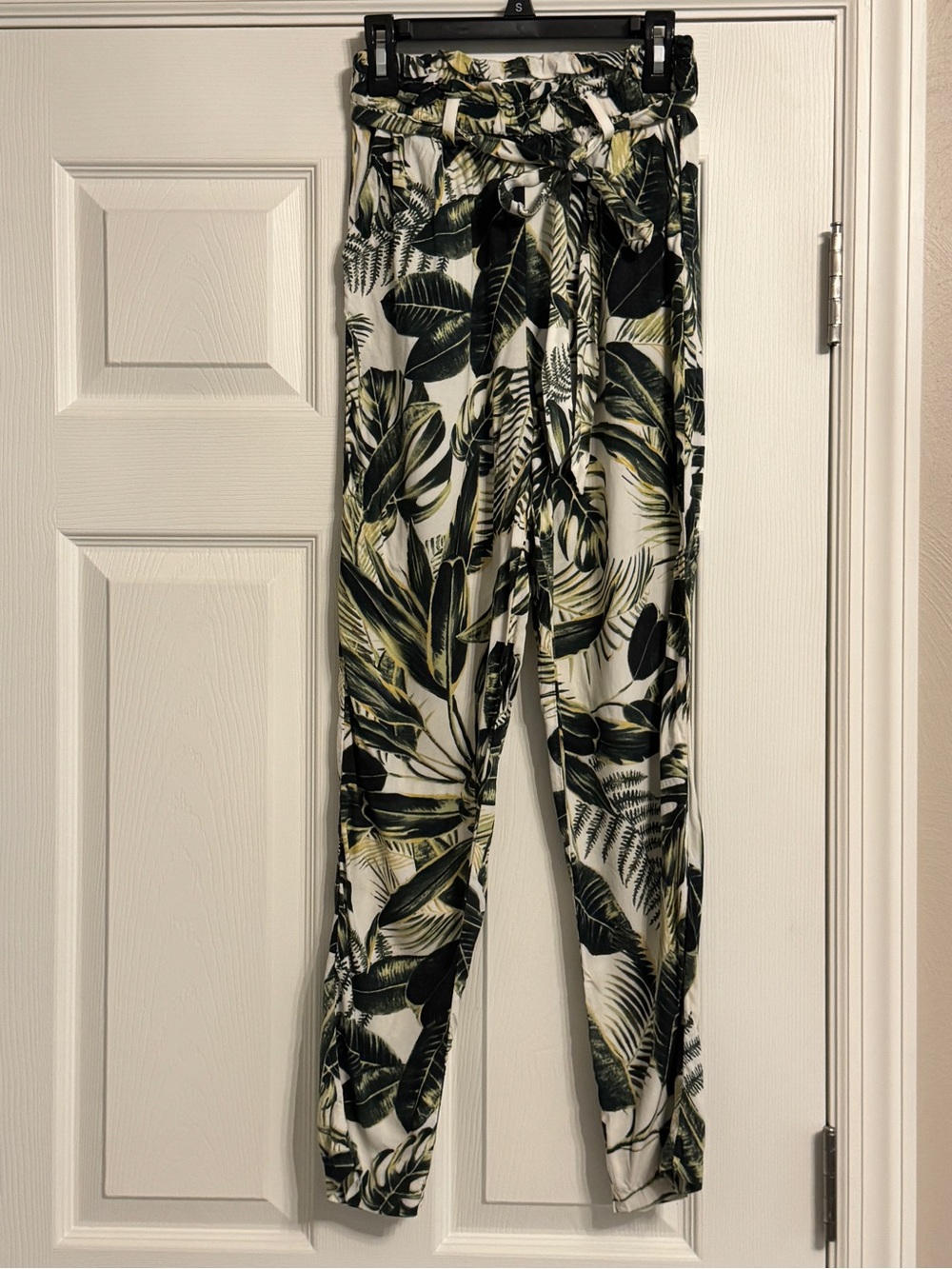 Tropical Paperbag Waist Jogger Pants